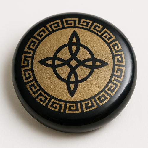 Obsidiana Tallada Con Nudo de Bruja