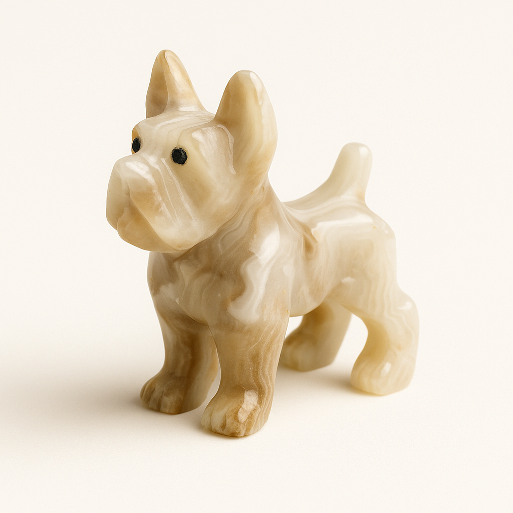 Perro Protector Tallado en Ónix