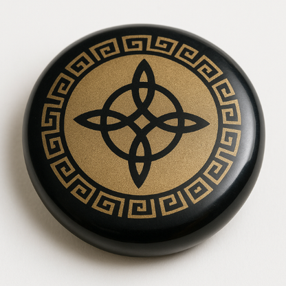 Obsidiana Tallada Con Nudo de Bruja