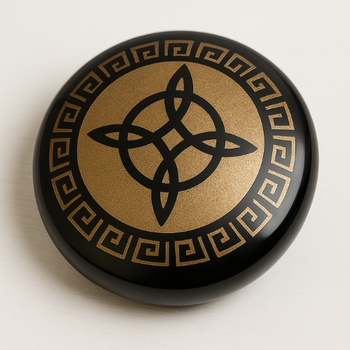 Obsidiana Tallada Con Nudo de Bruja